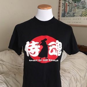 Spirit of the Samurai Chinese Tshirt Black Red